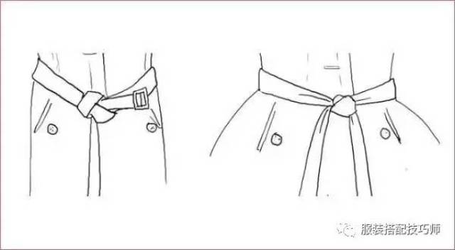 风衣带环腰带系法图解_风衣腰带背后系法图解(3)