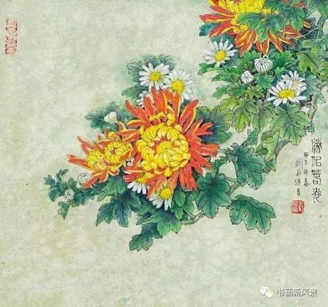 刘菊清善于将优美的古典诗意无缝融入到画面中,读她的菊画,可以从中