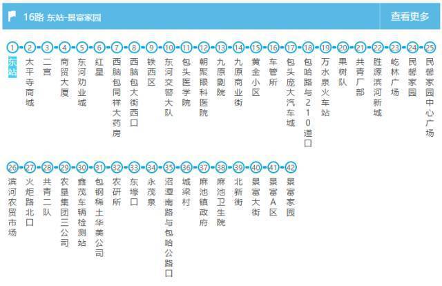 16路公交车路线