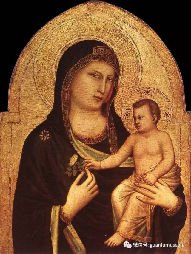 【意】乔托《圣母圣子像》,约1325-1330 年,金底木板烫画,85,5 x