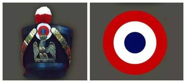 一战时期法国战机机徽(右) 一战初期,英国空军的战机往往喷涂英国国旗