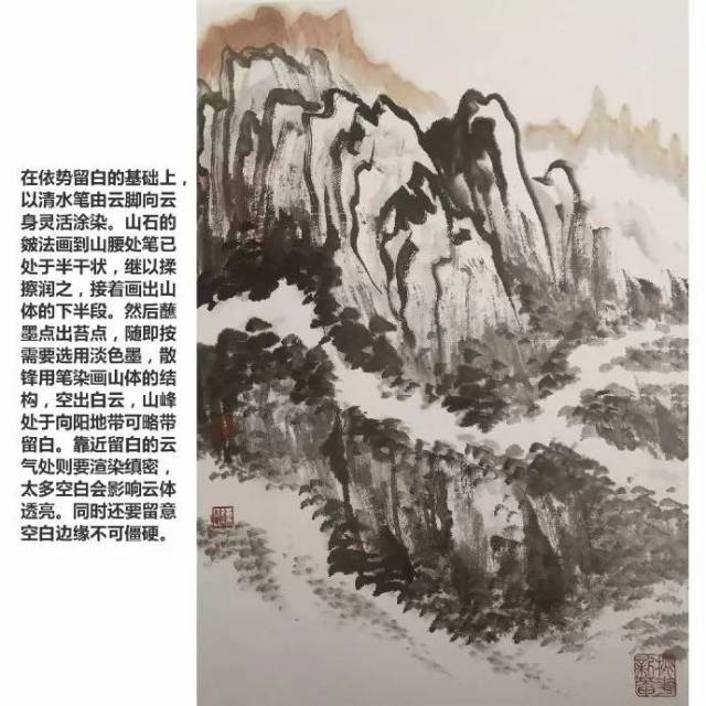 国画入门教学·云水篇:空白留云法