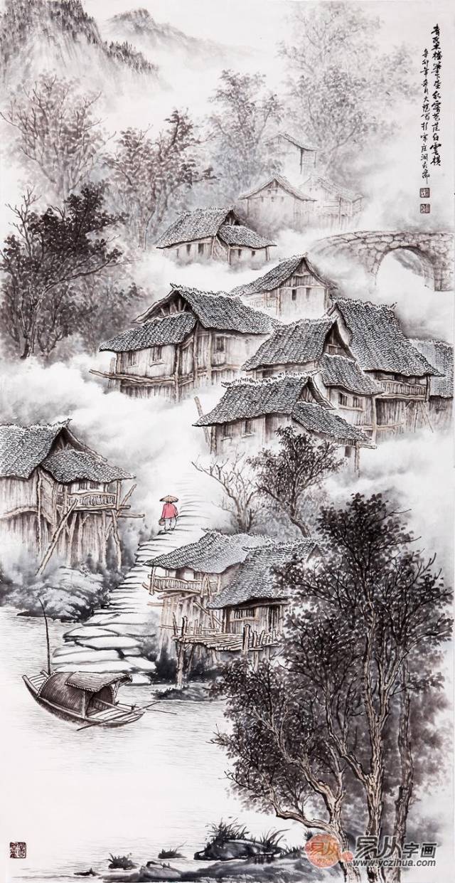 画家吴大恺山水画,感水墨精神听画卷低语