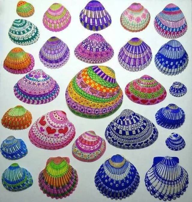 【绘画艺术品】在贝壳上画画你见过吗简直美翻了!