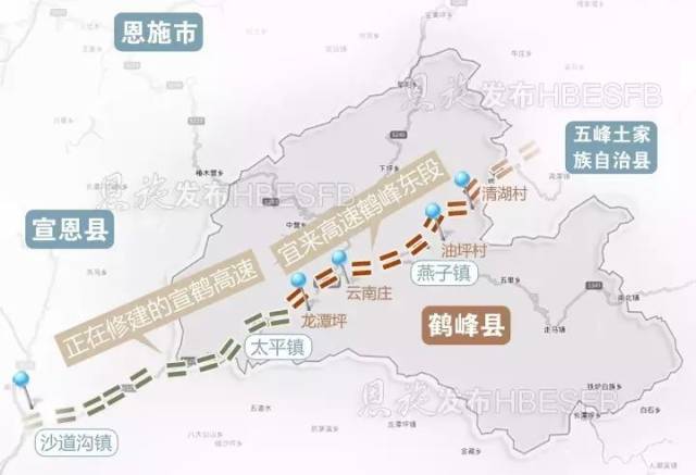 起于鹤峰与五峰分界的马蹄岩隧道内,与规划的宜来高速公路五峰段对接