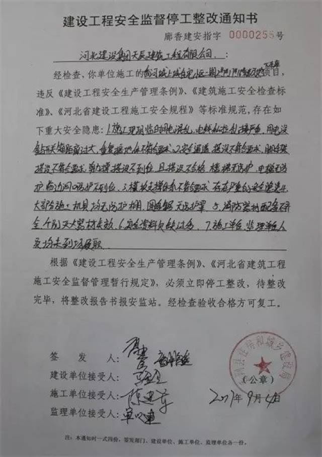 香河这个住宅项目被责令停工整改,监理单位面临约谈与处罚