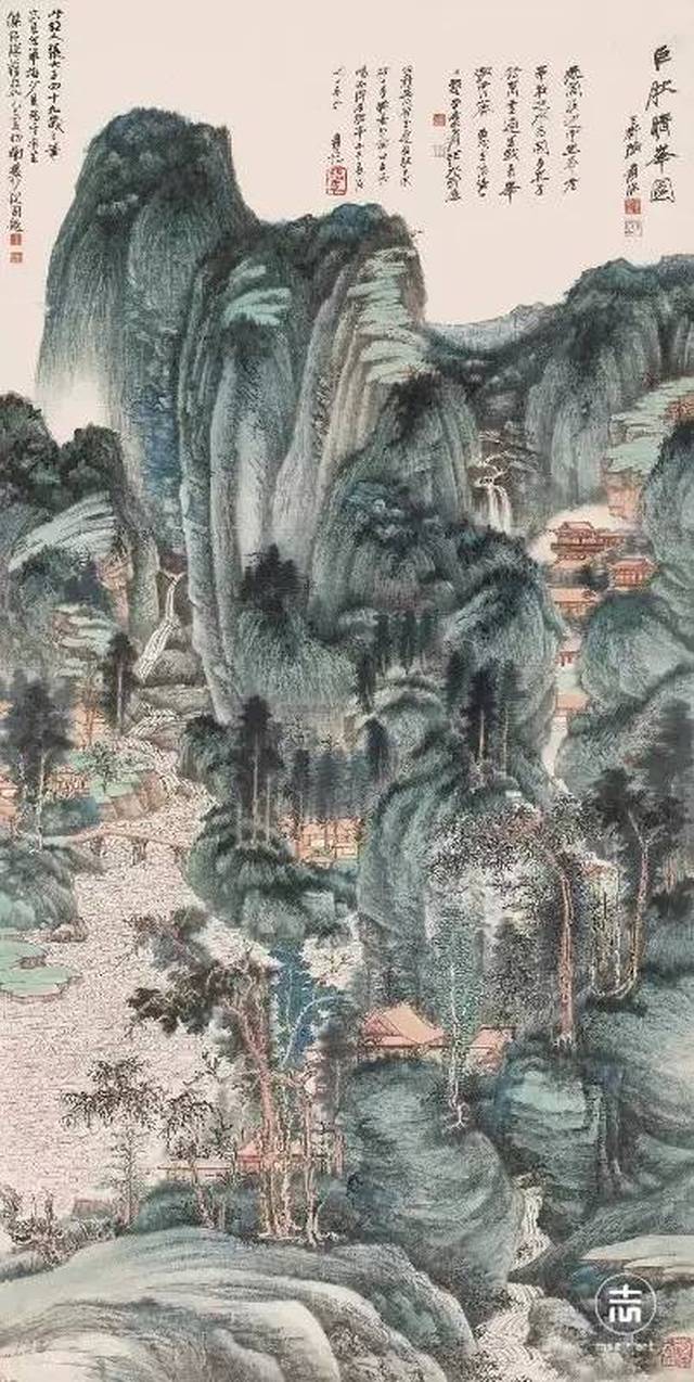 张大千仿董源山水