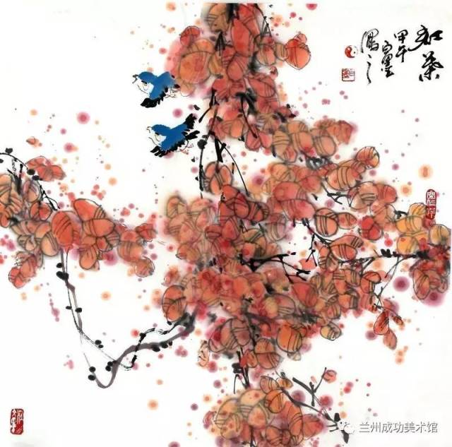 白墨花鸟画作品《红叶》入选成功书画网(微)拍第九十二期拍卖