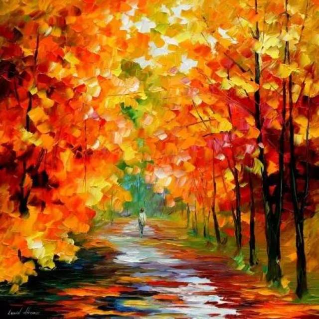 印象派画家笔下的秋天风景油画