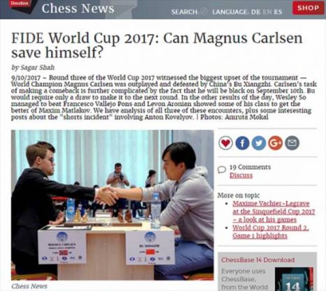 世界第三轮和棋甚网页游戏私服推荐多 卜祥志战胜卡尔森引热议