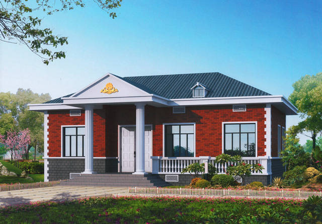 10万建户型一层平房小外观设计图-农村好,别墅模具设计中手动分模是什么图片