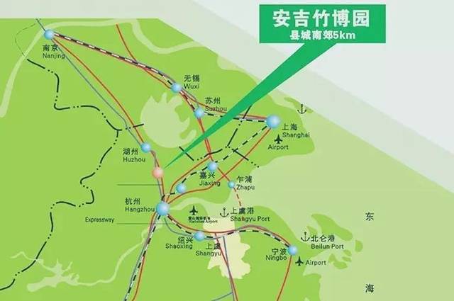 方案二:杭州绕城高速 -> 勾庄 ->  杭长高速 -> 安吉 -> 安吉竹博园