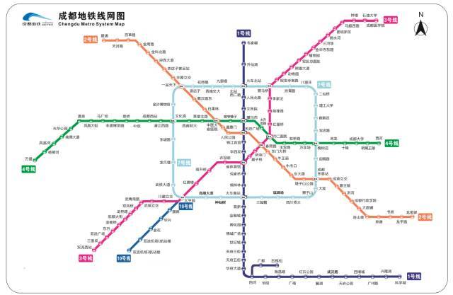 最新最全的成都地铁线路图及1,2,3,4,10号线首末班车时刻表