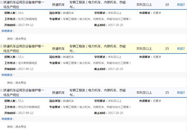 滨铁路局2018年招聘全日制本科及以上学历毕