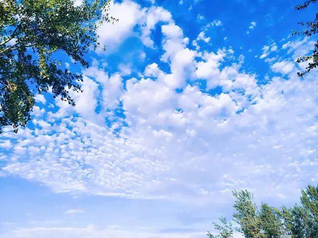 天气真好,天空真蓝 