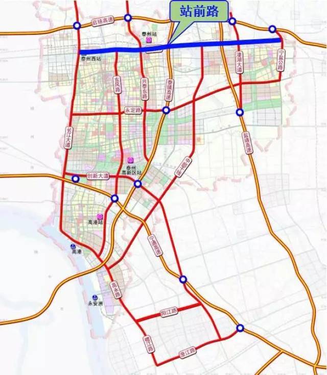 根据新一省道网规划,站前路规划为354省道,其由东向西起于姜堰229