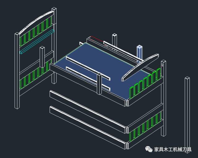 2层童床榫卯结构可拆卸 实木家具设计cad图纸 cad格式