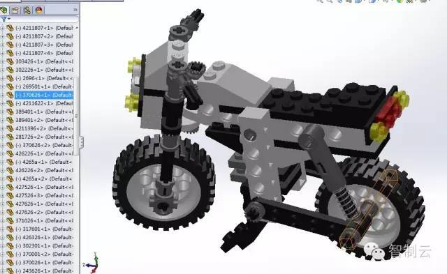 【乐高图纸】乐高科技组lego 8810摩托车图纸 solidworks设计 附step