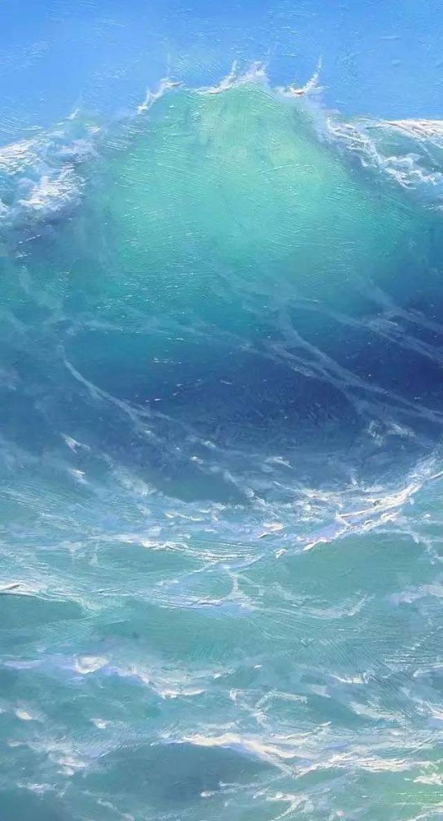 油画里的海水,比真实的大海还要美!太美了!