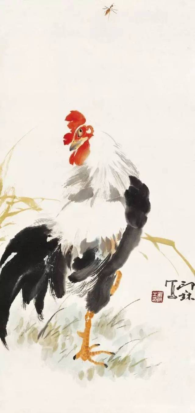 萧朗的55幅鸡画,神态各异,真好看!