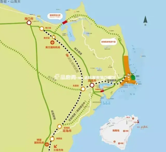 其中文昌市内可搭乘高铁环绕海南各个地区,可搭乘高铁15分钟路程即可图片