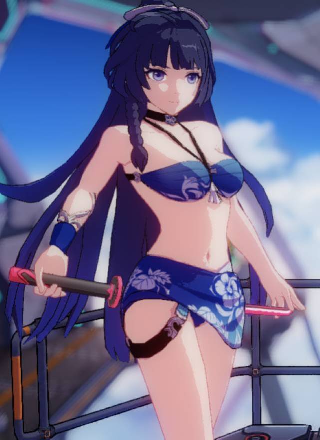 再就是崩崩崩里的泳装女武神了,虽然穿泳装的女神的确好看.
