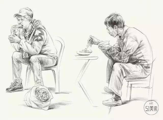 【教程】速写人物坐姿,人物比例,画面构图,细节刻画尤