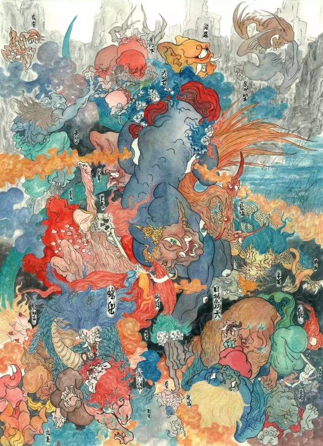 再后来,接触到《太平广记》,日本的百鬼夜行,浮世绘,到现在中国的