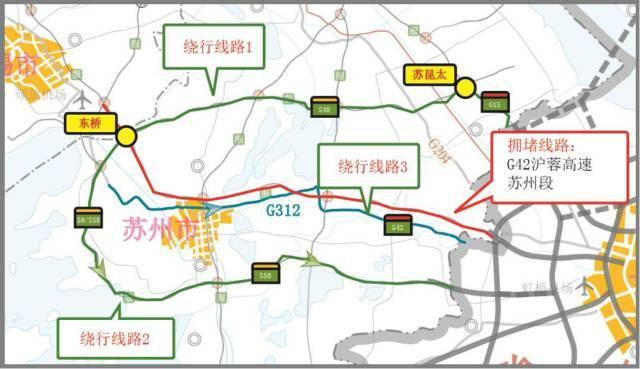 推荐绕行线路1:在g25长深高速桂庄枢纽处,转s38常合高速,在董浜枢纽