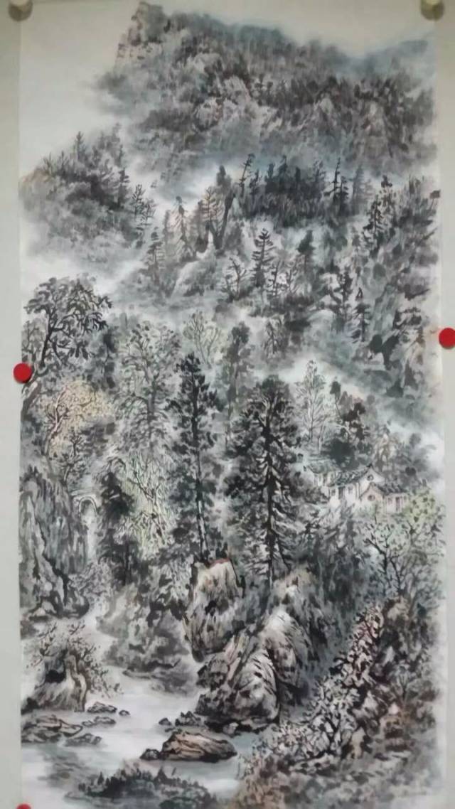 陕西著名画家杨君明山水画作品欣赏