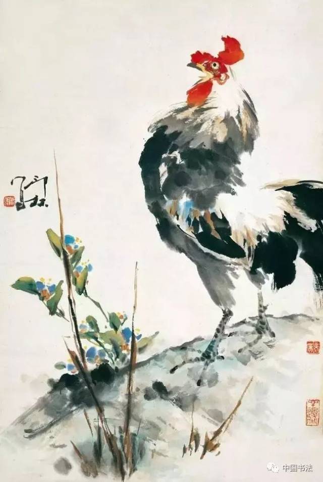 萧朗的55幅鸡画,神态各异!