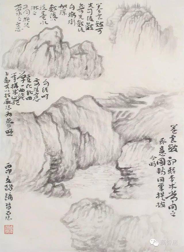 山水画基础技法:名家山石的各种画法及皴法详解