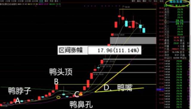 有句话叫"千金难买老鸭头",这种技术形态往往预示着庄家经过 拉高