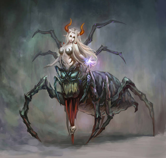 又称新妇罗,《妖怪百象记》中有记载,称其为蛛女,是蜘蛛变为人形