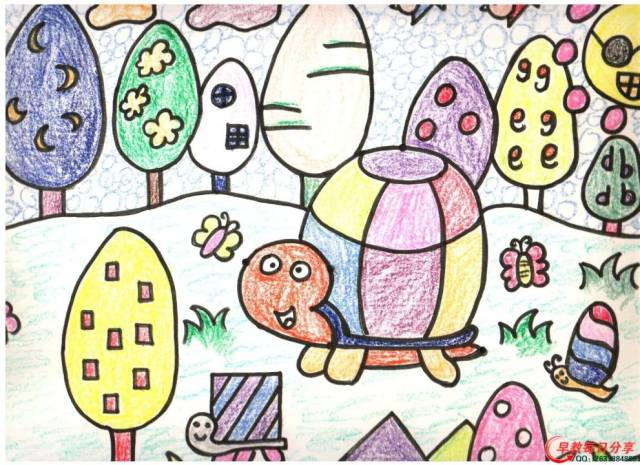 蜡笔画!美术课必备范画,小朋友的作品太漂亮了