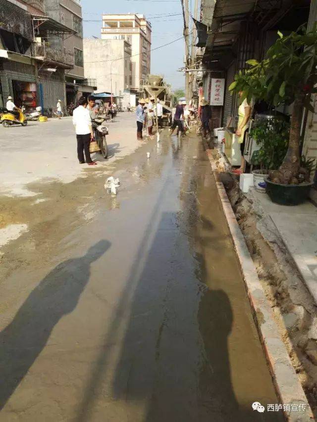 西凤村 修筑拓宽村道路面