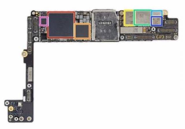 红色:苹果 339s00439 a11 仿生cpu 封装的是三星 3gb lpddr4 ram