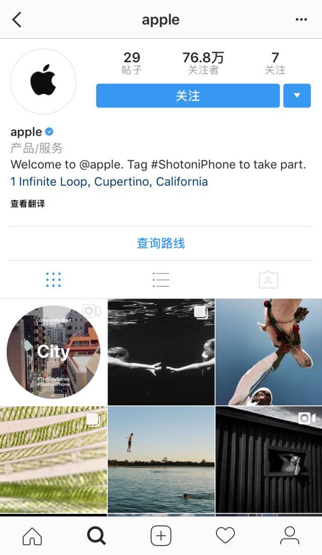 苹果开了instagram账号,不到一天圈粉30万