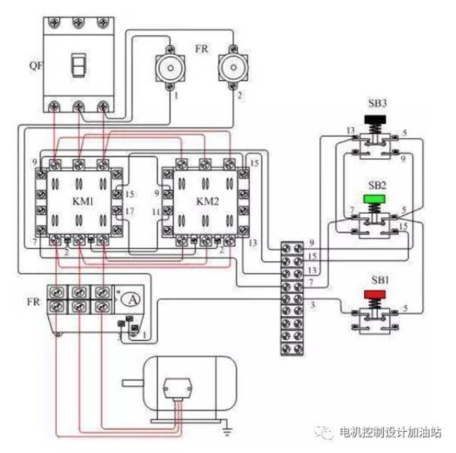 电动机可逆运行控制电路以及接线图