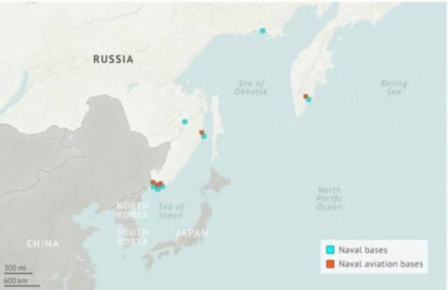俄罗斯太平洋舰队基地分布图