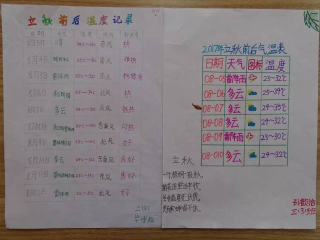 【一日一品】传统文化整合小报——形式多样的气温记录表_手机搜狐网