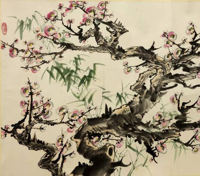 董希源梅竹双清图设色镜片 规格:68.5×135cm 约8.3平尺 成交价:1万元