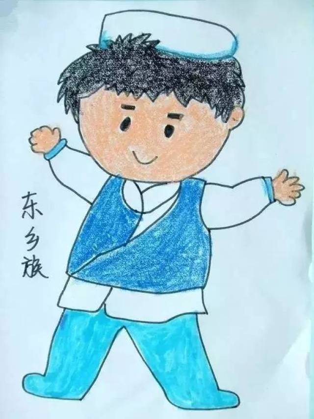 学习中国少数民族服饰儿童画作品,了解各民族服饰文化特点,学习绘画的