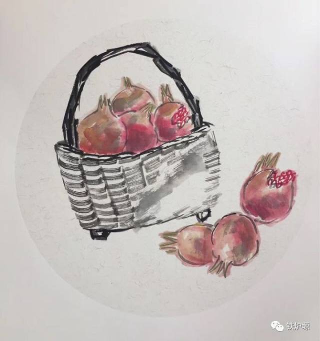 铁炉睢石软籽石榴园写生