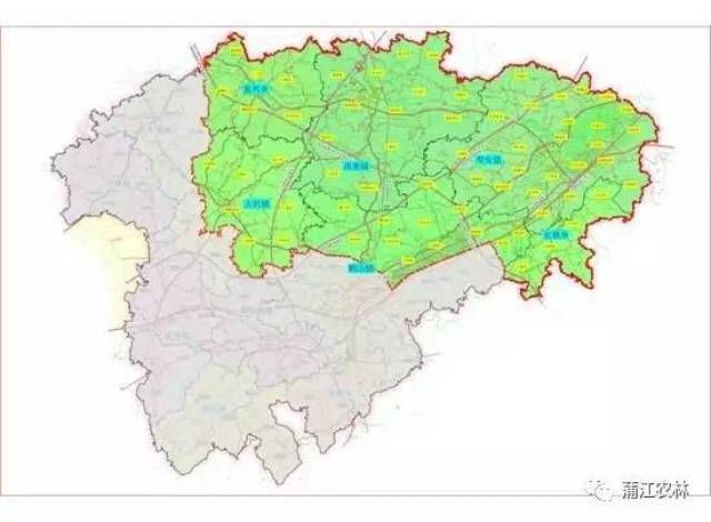 成都市蒲江县特色水果现代农业产业园总面积316.28平方公里,合计47.