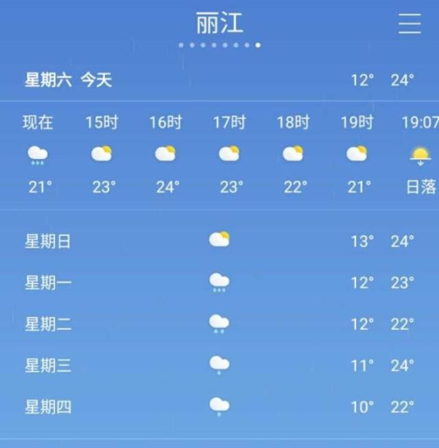 丽江天气预报图片