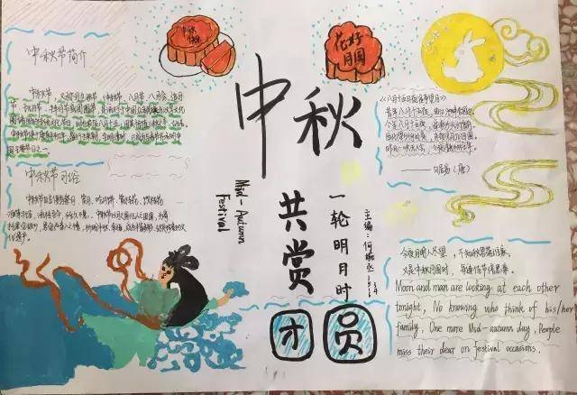 小学生中秋节手抄报与黑板报大全,近50张图片每一张都