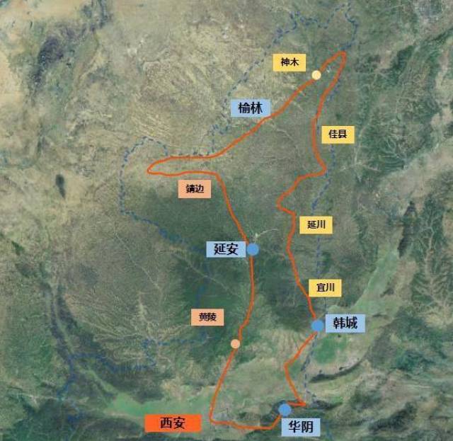 陕西沿黄公路自驾环线图 沿黄公路