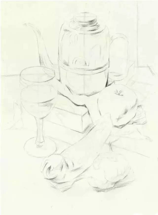 素描静物组合的画法及优秀范画