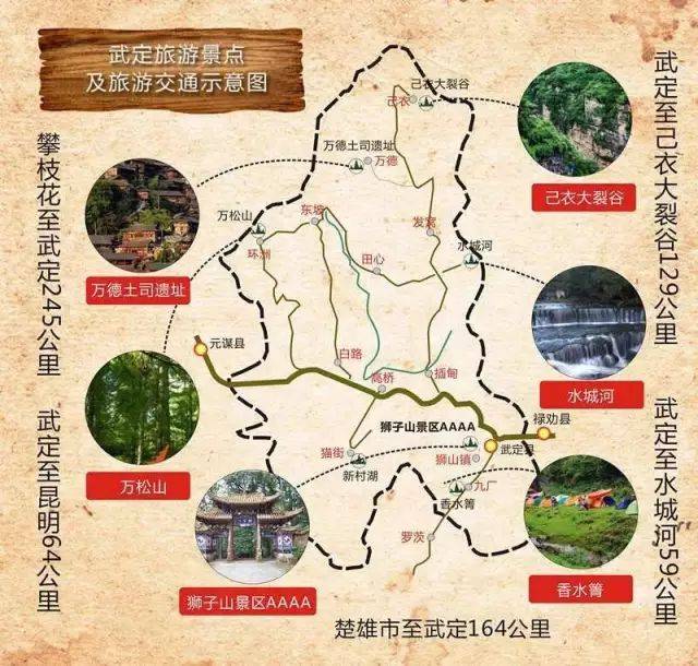 ▼ 武定县旅游景点路线给你,拿走不谢 但不可以